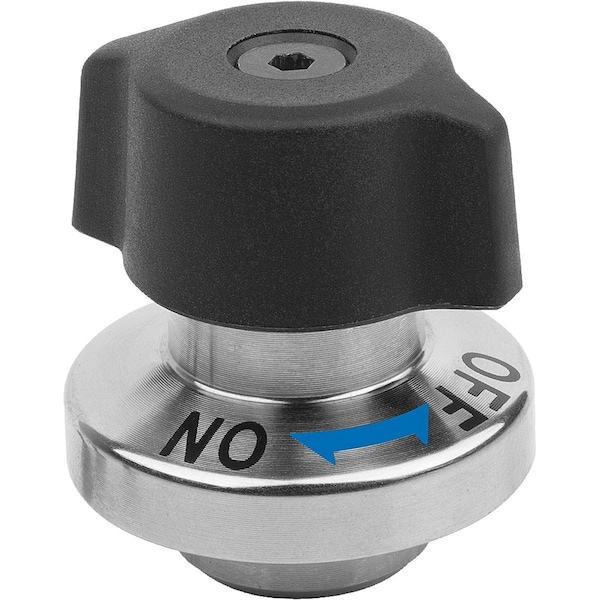 Lift And Turn Latch, D1=14, Steel Nickel-Plated, Comp:Polyamide Comp:Black
